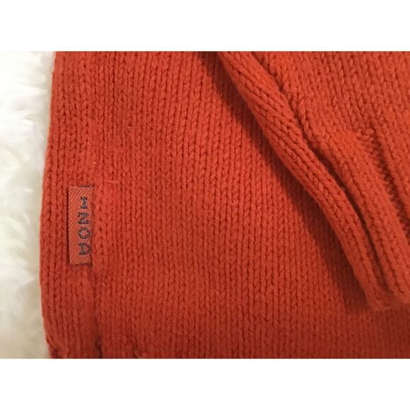 Izod Raglan Sweater Size S Long Sleeve Chunky Orange Cotton Blend Knit - Picture 6 of 7